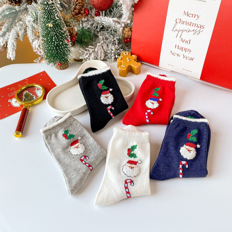 5 Pairs Of Christmas Warm Socks