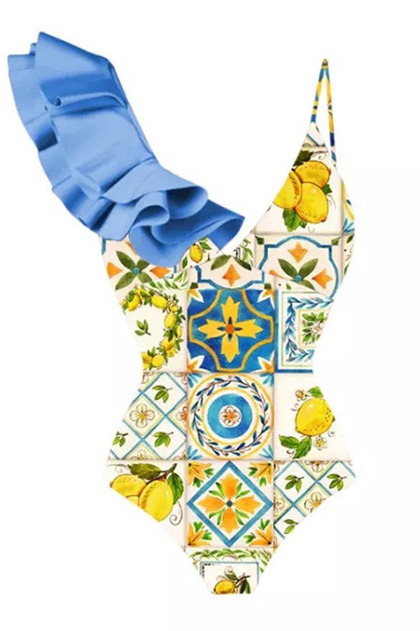 Meet Me In French Riviera One Piece Swimsuit and Sarong