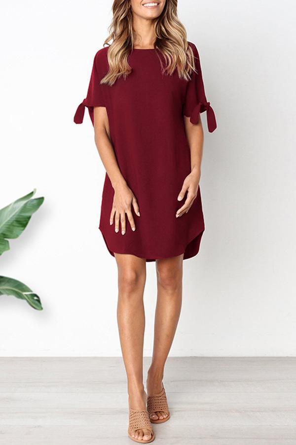 Tie Sleeve Shift Dress