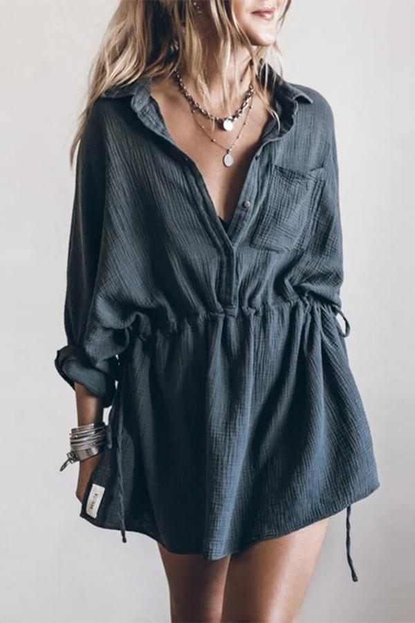 Casual Long Sleeve Loose Dress