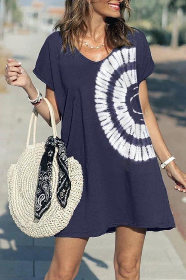 Round Neck Short Sleeve Dress