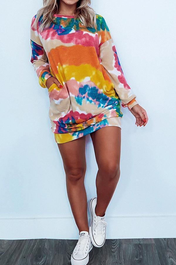 Colorful Patchwork Mini Dress