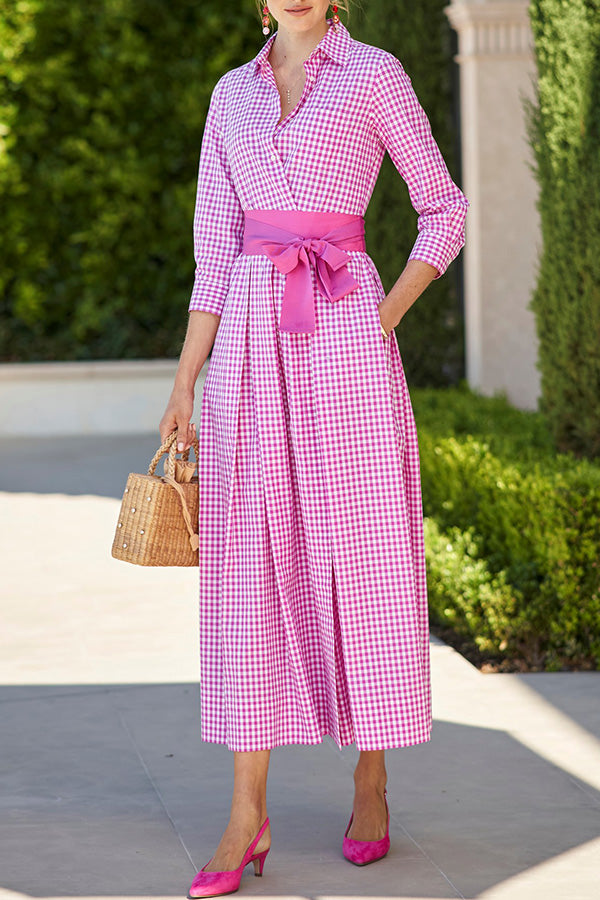 Rose Check Shirt Dress