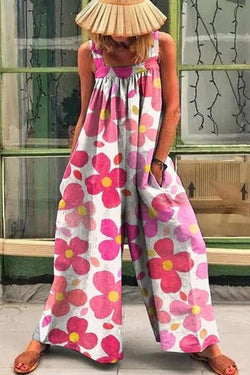 Relaxed Loose Floral Print Jumpsuit