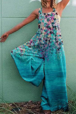 Vintage Floral Wide-leg Jumpsuit