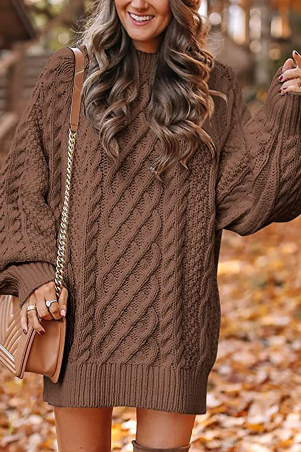 Solid Color Mid Length Sweater