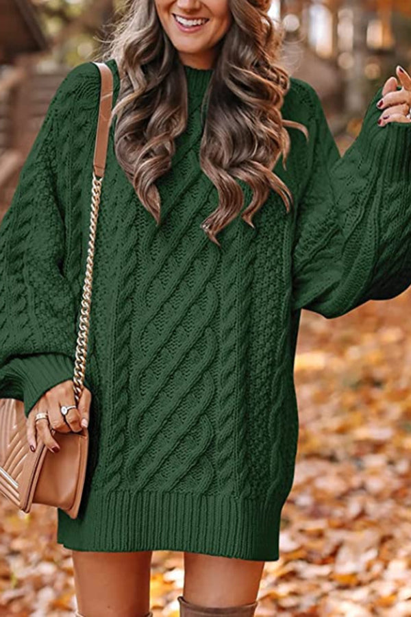 Solid Color Mid Length Sweater