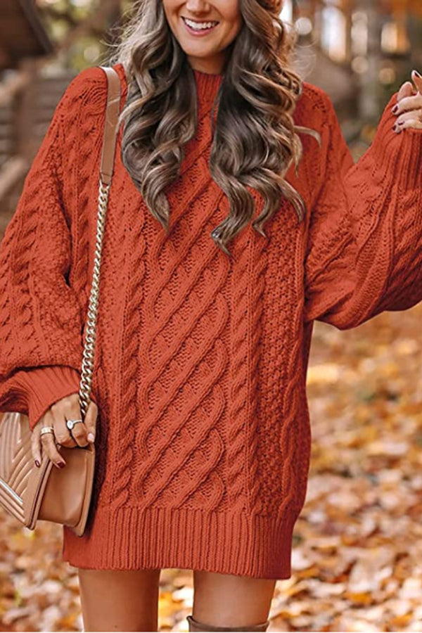 Solid Color Mid Length Sweater