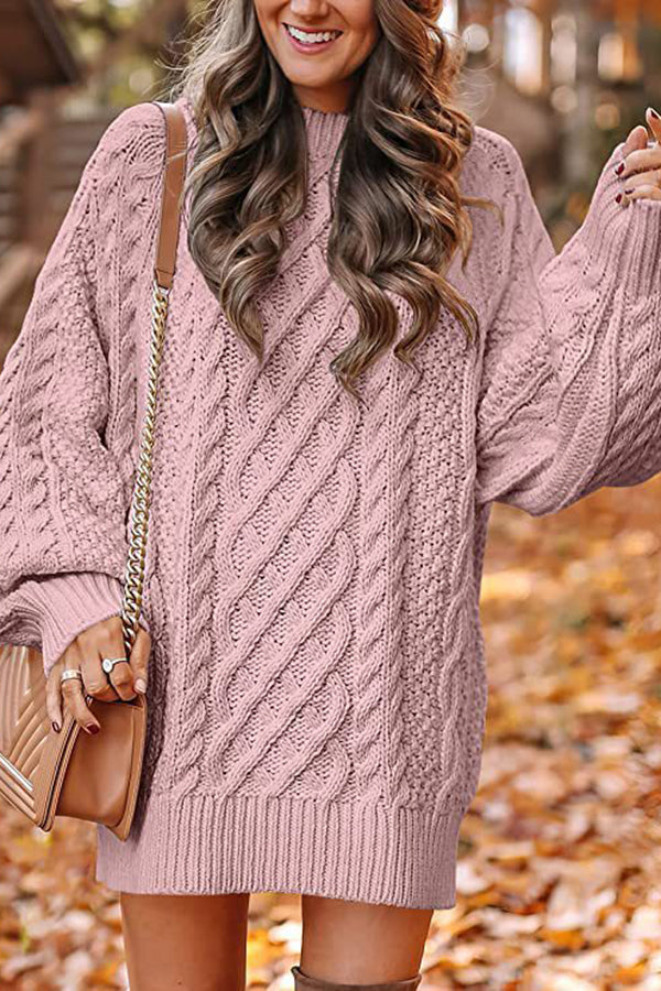 Solid Color Mid Length Sweater