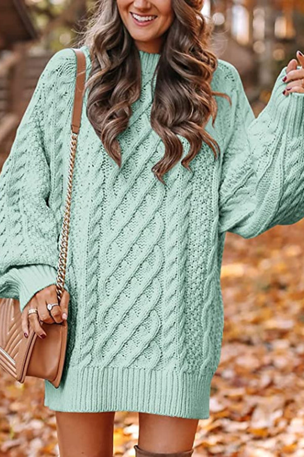 Solid Color Mid Length Sweater