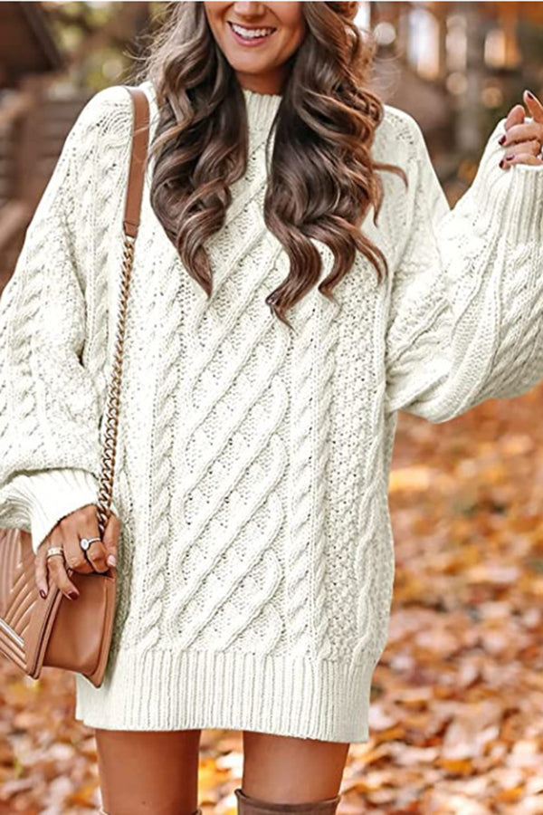 Solid Color Mid Length Sweater