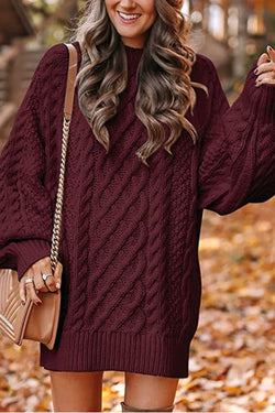 Solid Color Mid Length Sweater