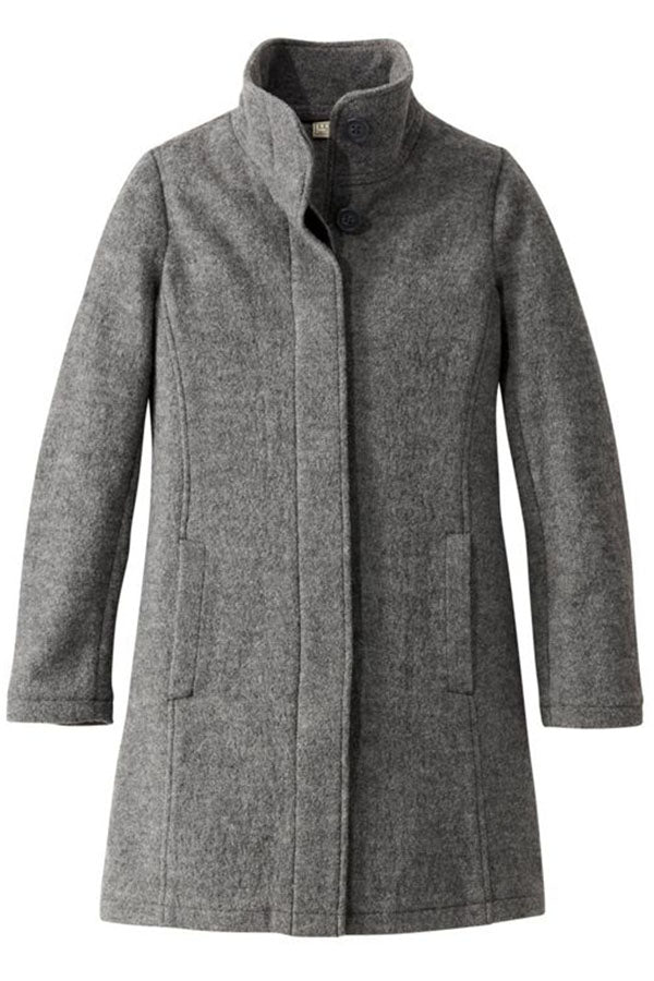 Dark Gray Lapel Wool Coat