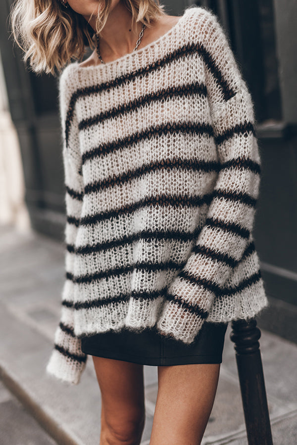 The Striped Mohair Knitted Sweater