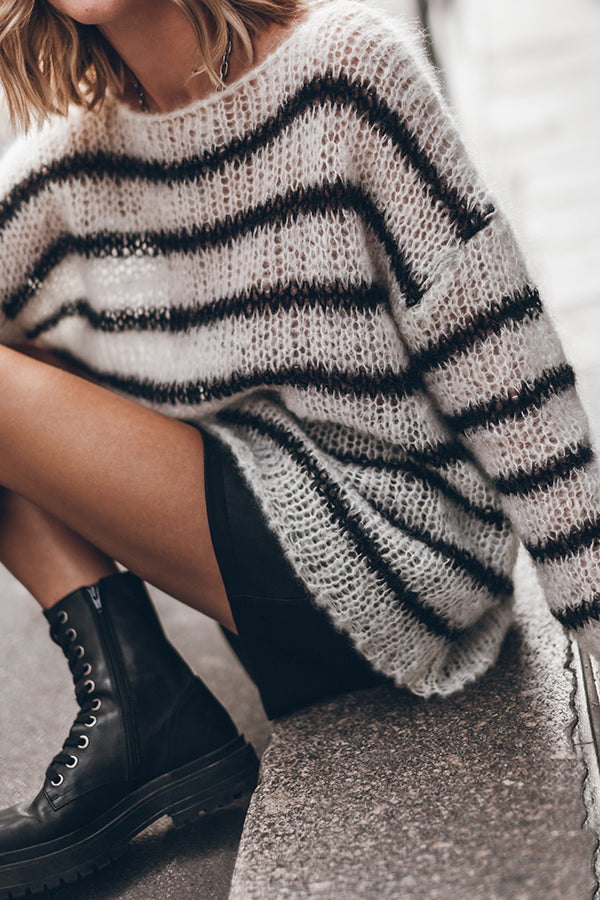 The Striped Mohair Knitted Sweater