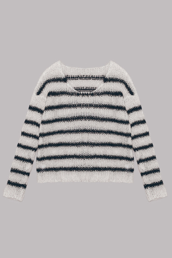 The Striped Mohair Knitted Sweater