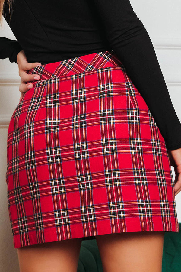 Gift For Me Plaid Mini Skirt