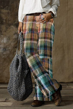 70s Classic Plaid Pants