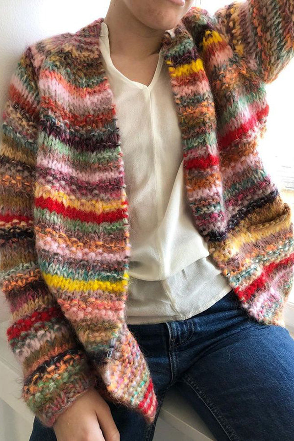 Colorful Wool Knitted Cardigan