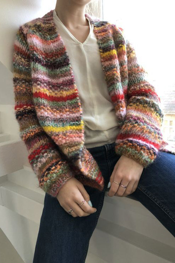 Colorful Wool Knitted Cardigan