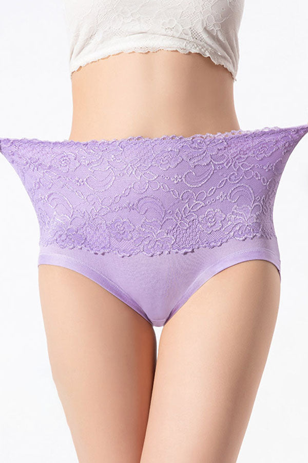 Comfortable Soft Lace High Waist Brief