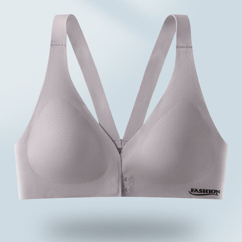 Women's Breathable Sexy Simple Front Button V-Neck Seamless Bra & Bralette