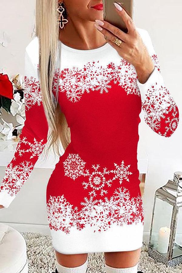 Christmas Snowflake Sweater Dress