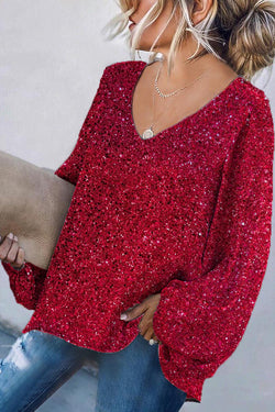 Red Sequined Top For Christmas