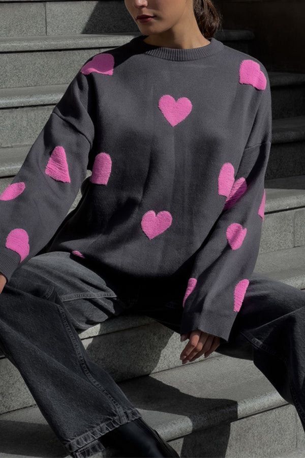 Heart Embroidered Sweater