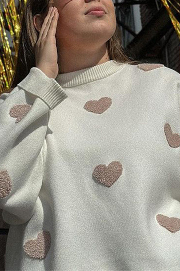 Heart Embroidered Sweater