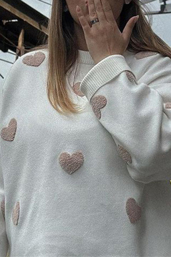 Heart Embroidered Sweater