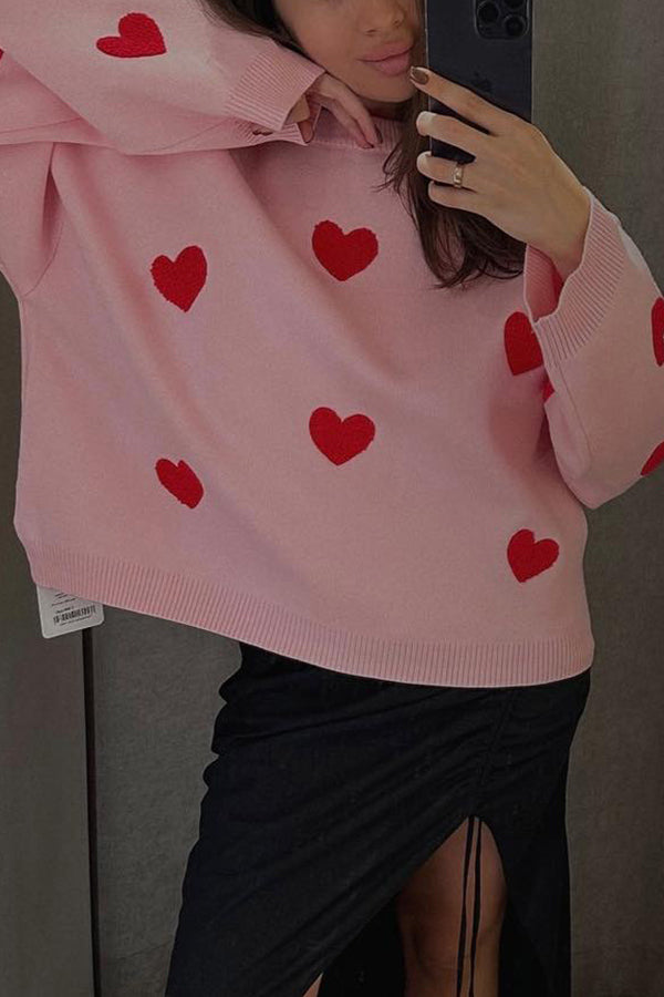 Heart Embroidered Sweater