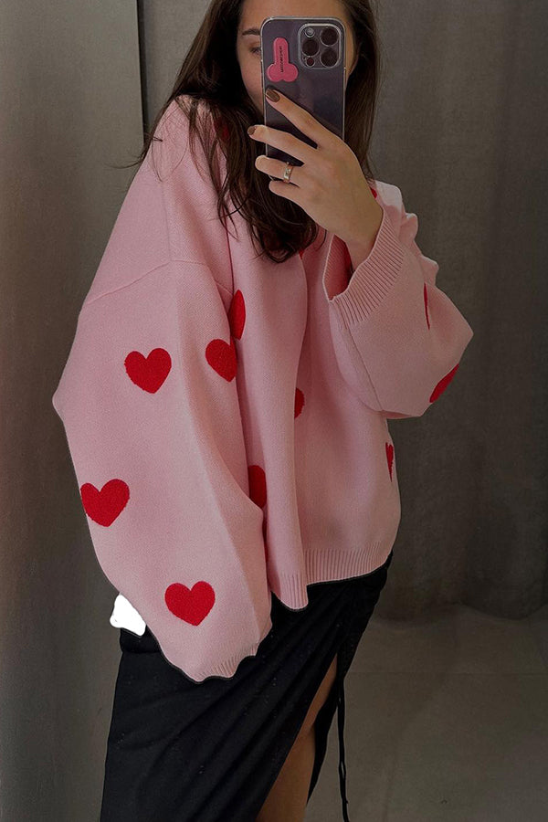 Heart Embroidered Sweater