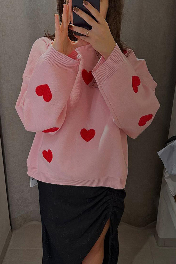 Heart Embroidered Sweater