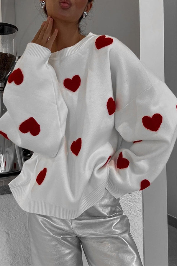 Heart Embroidered Sweater