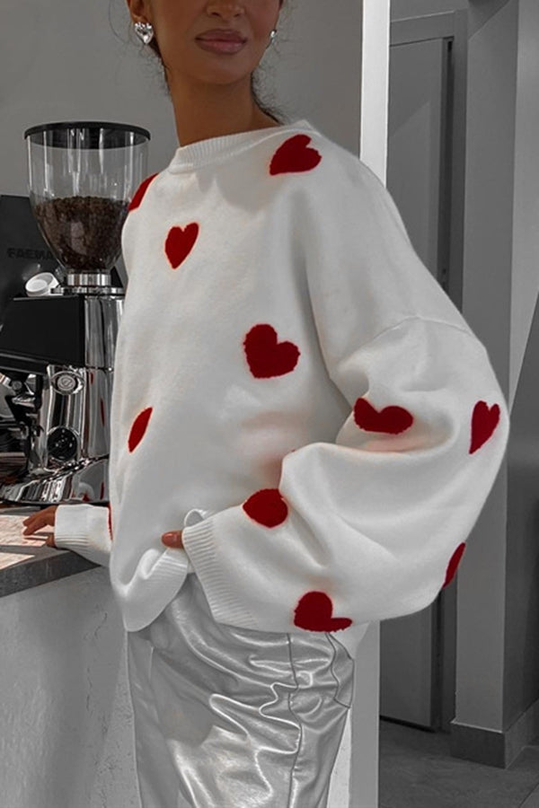 Heart Embroidered Sweater