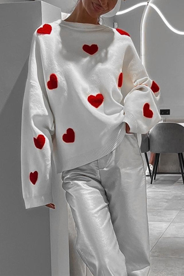 Heart Embroidered Sweater