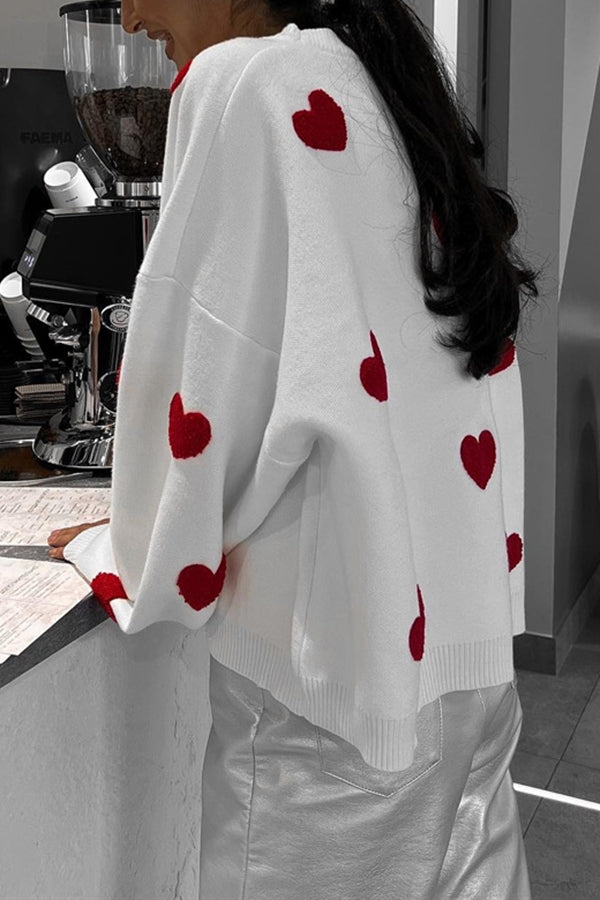 Heart Embroidered Sweater