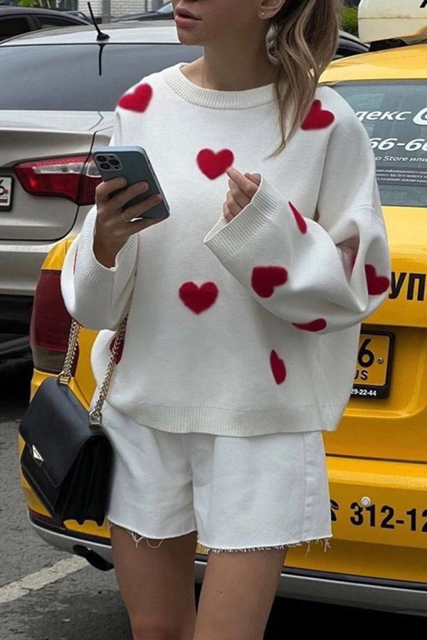 Heart Embroidered Sweater