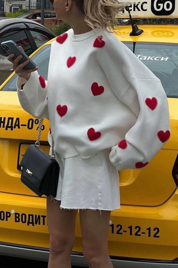 Heart Embroidered Sweater