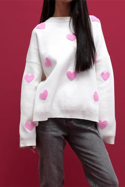 Heart Embroidered Sweater