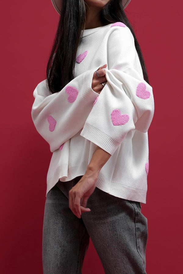 Heart Embroidered Sweater