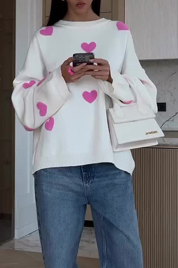 Heart Embroidered Sweater