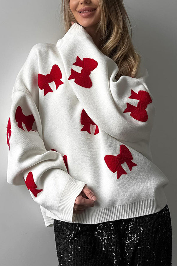 Bow Embroidered Sweater