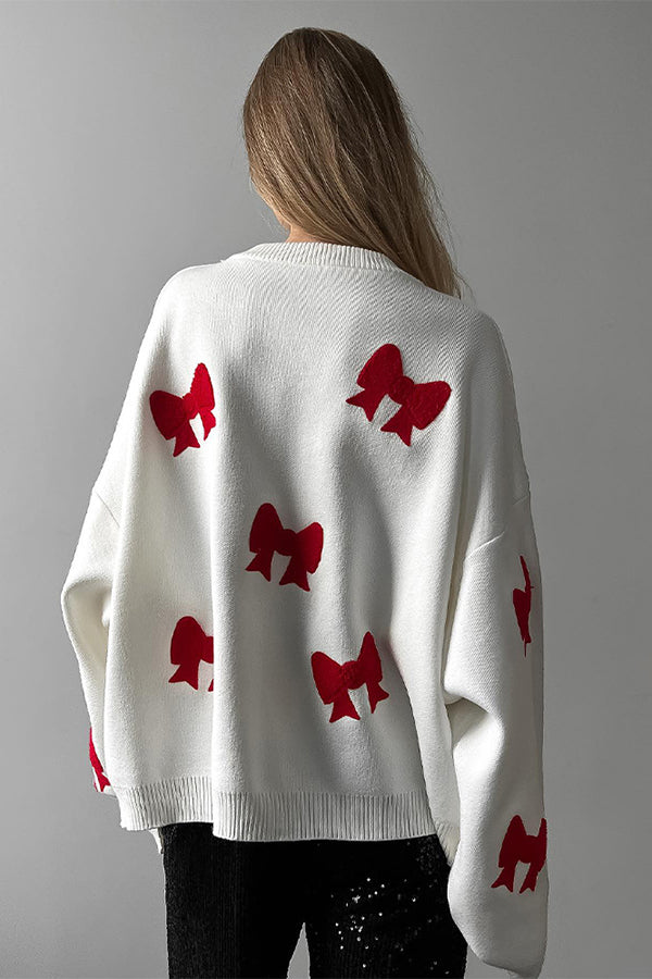 Bow Embroidered Sweater