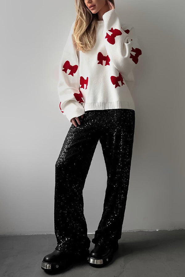 Bow Embroidered Sweater