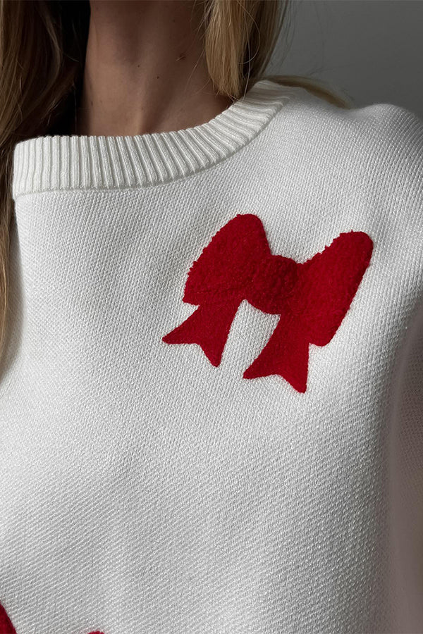 Bow Embroidered Sweater