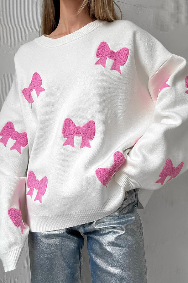 Bow Embroidered Sweater