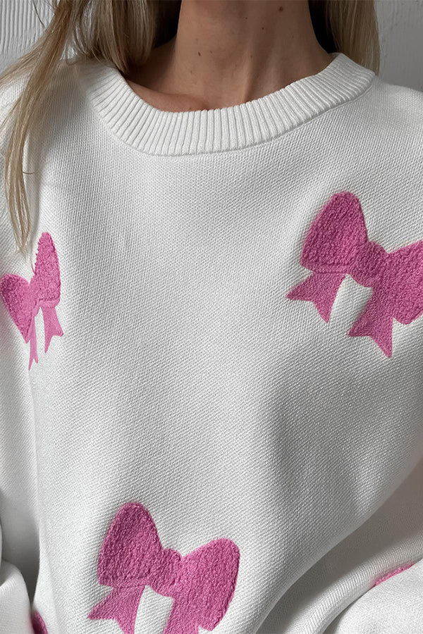 Bow Embroidered Sweater