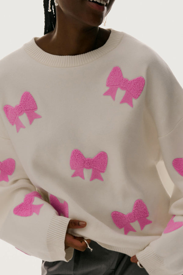 Bow Embroidered Sweater